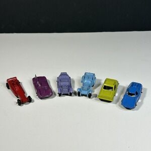 Vintage Small Diecast Car Lot of 6, Tootsie Toy, toy Cars, mini Cars 2"